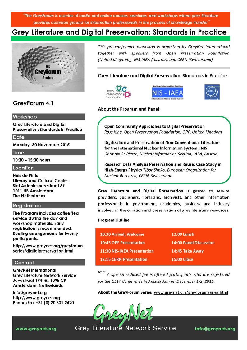 GreyForum on Digital Preservation