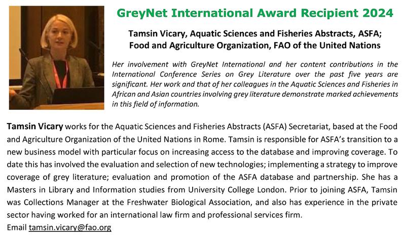 GreyNet Award Recipient 2024