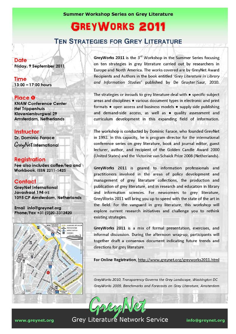 Summer Workshop Series on Grey Literature