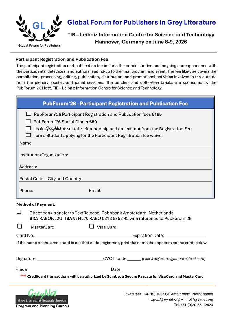 PubForum'26 Registration